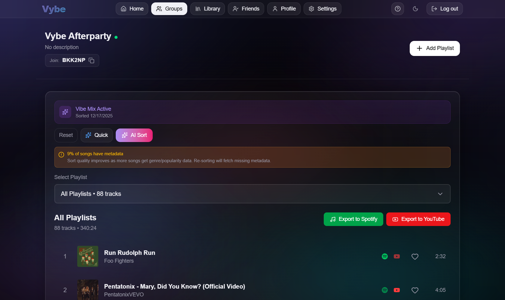 Vybe screenshot